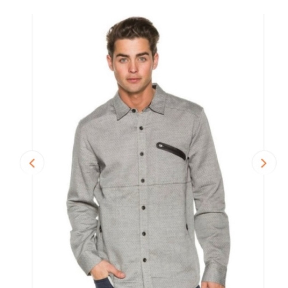OURCASTE gray moose button up shirt size medium